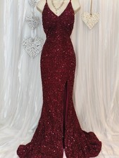 Burgundy Sequin Maxi Dress