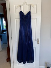 Dark Blue Low Back Prom Dress