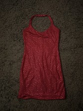 Pink Rhinestone Halter-neck