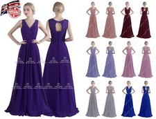 Long Chiffon Lace V Neck