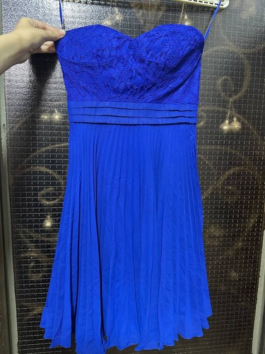 Royal blue strapless lace - blue,